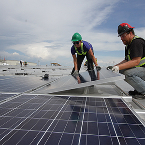 Rooftop solar installation